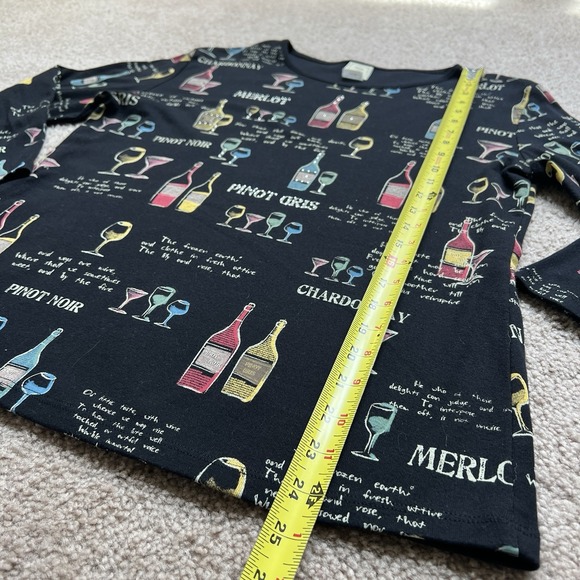 Jess & Jane Wine Long Sleeve Top Chardonnay Merlot Pinot Noir Womens M - Picture 4 of 10